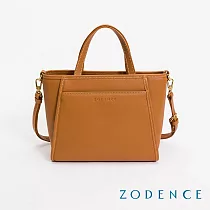 ZODENCE BASIC系列進口荔枝紋牛皮手提側背包 暖駝