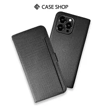 CASE SHOP 側掀站立式皮套─iPhone 15 Pro Max (6.7") 黑