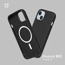 犀牛盾 iPhone 15 (6.1吋) SolidSuit (MagSafe 兼容) 防摔背蓋手機保護殼─ 經典黑
