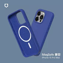 犀牛盾 iPhone 15 Pro Max (6.7吋) SolidSuit (MagSafe 兼容) 防摔背蓋手機保護殼─ 經典藍