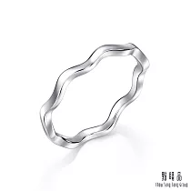 【點睛品】Daily Luxe 簡約波浪 18K金戒指 11 18K白色黃金