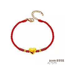 J’code真愛密碼金飾 真愛─愛心黃金/琉璃編織手鍊─立體硬金款