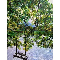 【玲廊滿藝】Su─由布院的「金鱗湖」41x31.5cm