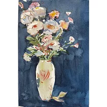 【玲廊滿藝】林錦屏─瓶花40x27cm