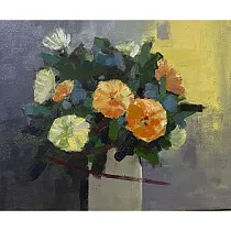 【玲廊滿藝】林錦屏─花團錦簇46x38cm