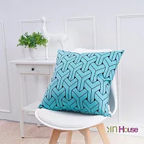 IN─HOUSE─簡約系列抱枕─3D交錯─藍(50x50cm)/1入