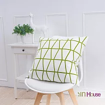 IN─HOUSE─簡約系列抱枕─交錯─綠白(50x50cm)/1入