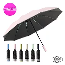 【Obeauty 奧緹】自動反向夜光安全傘─夜間照明晴雨兩用傘─安全反光條折疊雨傘/車用雨傘─IQC─210(六色任選) 櫻花粉