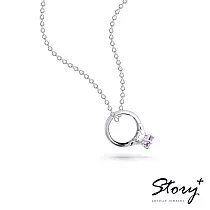 【客製品】STORY 故事銀飾─大耳狗Baby系列─幸福喜拿Baby Ring誕生石純銀項鍊─白K金 12月