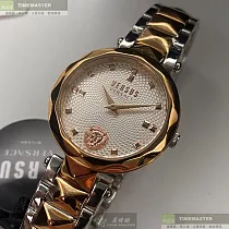 VERSUS VERSACE凡賽斯精品錶，編號：VV00365，32mm芒星玫瑰金精鋼錶殼白色錶盤精鋼金銀相間錶帶