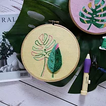 【俄羅斯刺繡】清新龜背葉 材料包 清新黃─成就款