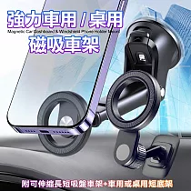 CITY環狀超強磁吸車架 Magsafe伸縮吸盤+儀表台黏式短底座 車用手機支架 手機支架