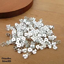 5對入。925純銀後扣(扣子.後塞.塞子..純銀耳環) 耳扣.earring backs 合適耳骨或較細耳針