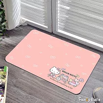 義大利Fancy Belle《Sanrio─HELLO KITTY幸福時光》抗菌可水洗軟式珪藻土強效吸水地墊 60*39CM+大容量洗衣袋1入(超值組合)