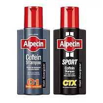 (任選2瓶超值組)德國Alpecin─強健髮根控油無矽靈咖啡因洗髮凝露250ml/瓶(運動洗髮精，男士調理頭皮洗髮液， 0%矽靈保濕滋潤) C1強健髮根*1瓶+CTX運動型*1瓶