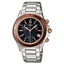 CASIO SHEEN系列 極光盛宴都會陶瓷晶鑽腕錶─玫瑰金