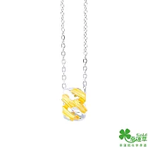 幸運草金飾 終結孤單黃金/純銀女墜子 送玫瑰鋼項鍊