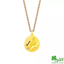 幸運草金飾 羽愛的距離黃金女墜子 送玫瑰鋼項鍊