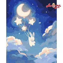 ArtLife藝術生活【DT236】星夜月兔_DIY 數字 油畫 彩繪