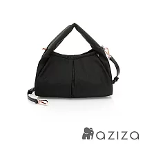 aziza FRANZ象紋尼龍輕量手提斜背包 經典黑