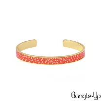 【BANGLE UP】復古斑點印花琺瑯鍍金開口手環 ─ 活力橙