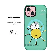 YOUNGKIT原創潮流 iPhone 15 6.1吋 萌咪系列 Magsafe磁吸聯名防摔手機殼 陽光