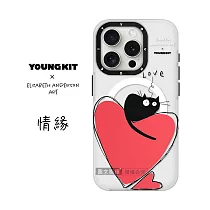 YOUNGKIT原創潮流 iPhone 15 Pro 6.1吋 萌咪系列 Magsafe磁吸聯名防摔手機殼 情緣