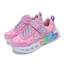 Skechers 燈鞋 S Lights─Flutter Heart Lights 大童 粉紅 魔鬼氈 閃燈 運動鞋 303752LPKLP