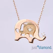 【Just Diamond】18K玫瑰金 心心象印 鑽石項鍊