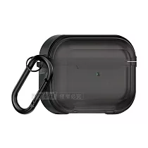 AirPods Pro 2 第2代 軍盾鎧甲防摔 鋁合金抗衝擊邊框 耳機保護殼套 附金屬扣環 透黑