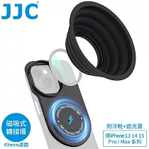 JJC磁吸Magsafe蘋果Apple手機iPhone 16 15 14 13 Pro Max濾鏡轉接環&遮光罩&冷靴MFS─IP含1/4"螺孔座 適攝錄影自拍片Vlog 無 適13 14 15 Pro Max系列