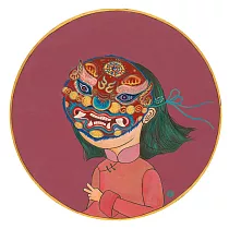 【玲廊滿藝】日淳插畫─子女配2─35x35cm