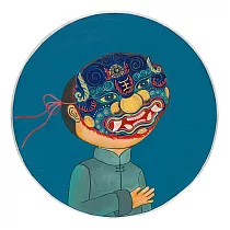 【玲廊滿藝】日淳插畫─子女配1─35x35cm