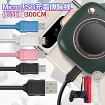 CityBoss for Micro USB 充電傳輸線─超長300cm (2入) 藍色