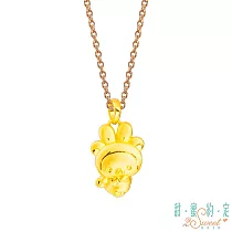 甜蜜約定2SWEET 嬌嬌小兔拉拉熊Rilakkuma黃金墜子 送黑皮繩項鍊
