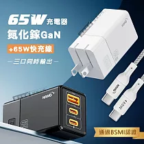 【套裝組合】HANG 40W氮化鎵GaN USB─C快充頭+65W Type─C to Type─C 傳輸充電線(2M) 黑色