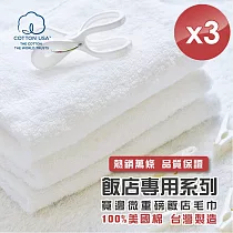 【HKIL─巾專家】台灣製純棉寬邊微重磅飯店毛巾─3入組