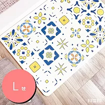 【MBM】台灣製12mm水洗式花磚款珪藻土地墊─尺寸：L 仲夏魔力