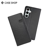 CASE SHOP Samsung S24+ 前收納側掀皮套─ 黑色