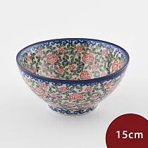 波蘭陶 綠野玫瑰系列 中式麵碗 15cm 波蘭手工製