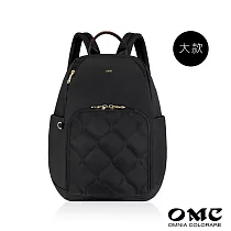 【OMC】口袋款後開式防盜後背包(大款無胸扣) 黑色