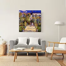 【御畫房】莫奈的花園 國家一級畫師手繪油畫80×80cm VF─171 (客製商品)