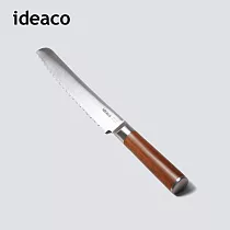 【日本ideaco】木質風握柄鉬釩鋼麵包刀(185mm)─ 櫻桃木紋柄