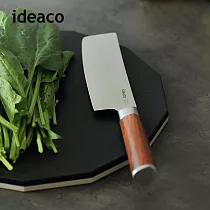 【日本ideaco】木質風握柄鉬釩鋼切菜刀(165mm)─ 櫻桃木紋柄