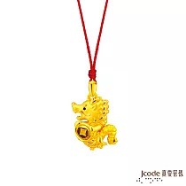 J’code真愛密碼金飾 錢錢龍來硬金墜子 送玫瑰鋼項鍊