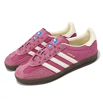 adidas 休閒鞋 Gazelle Indoor 男鞋 女鞋 粉 白 麂皮 低筒 三條紋 跳色 情侶鞋 愛迪達 IF1809 24.5cm PINK/WHITE