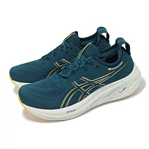 Asics 慢跑鞋 GEL─Nimbus 26 男鞋 女鞋 藍 綠 緩衝 厚底 針織 運動鞋 亞瑟士 1011B794402