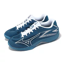 Mizuno 排球鞋 Thunder Blade Z 男鞋 女鞋 藍 白 入門款 緩衝 室內運動 羽排鞋 美津濃 V1GA2370─22