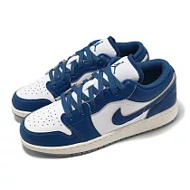 Nike 休閒鞋 Air Jordan 1 Low GS 大童 女鞋 軍藍 白 AJ1 低筒 FN9137─141