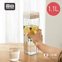 【日本霜山】日本製方形免開蓋自動出水冷水壺 _1.1L